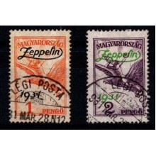 Zeppelin provisorier - Ungarn - Sæt - AFA 452-53 - Stemplet.